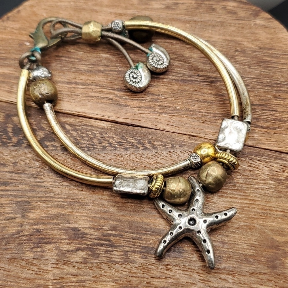 Silpada B2739 unsigned retired sterling silver starfish bohemian queen‎ bracelet